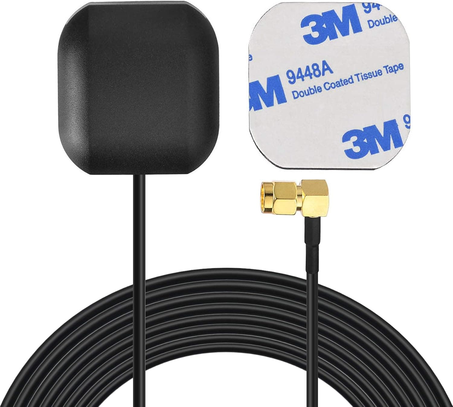 Bingfu Car GPS Antenna SMA Male Waterproof Active GPS Navigation Antenna for Car Stereo Radio Head Unit GPS Navigation System Modem Vehicle Tracker Real Time Monitor Security Camera IoT Router Gateway