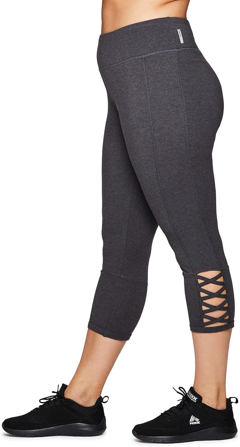 RBX Active Women's Plus Size Cotton Spandex Workout Yoga Capri/Ankle Leggings