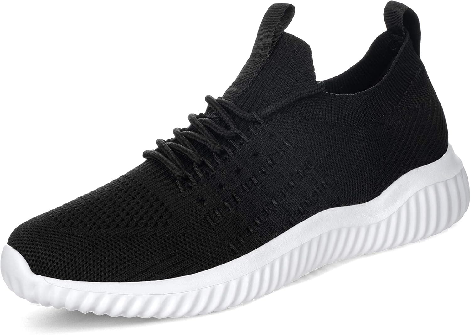 Akk Womens Slip On Walking Shoes Lightweight Sneakers Casual Trainers Tennis Shoes Breathable Sport Running Shoes for Gym, Jumping, Jogging, Fitness, Travel Black, Size 8, 39
