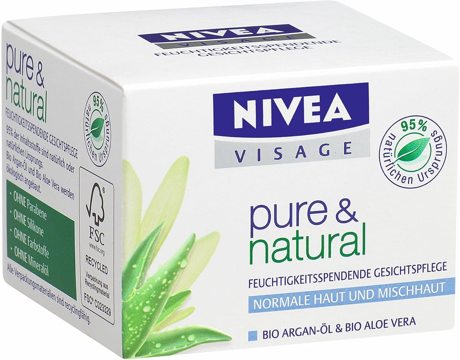 Nivea Visage Pure & Natural Day Cream for Normal / Combination Skin 50 Ml
