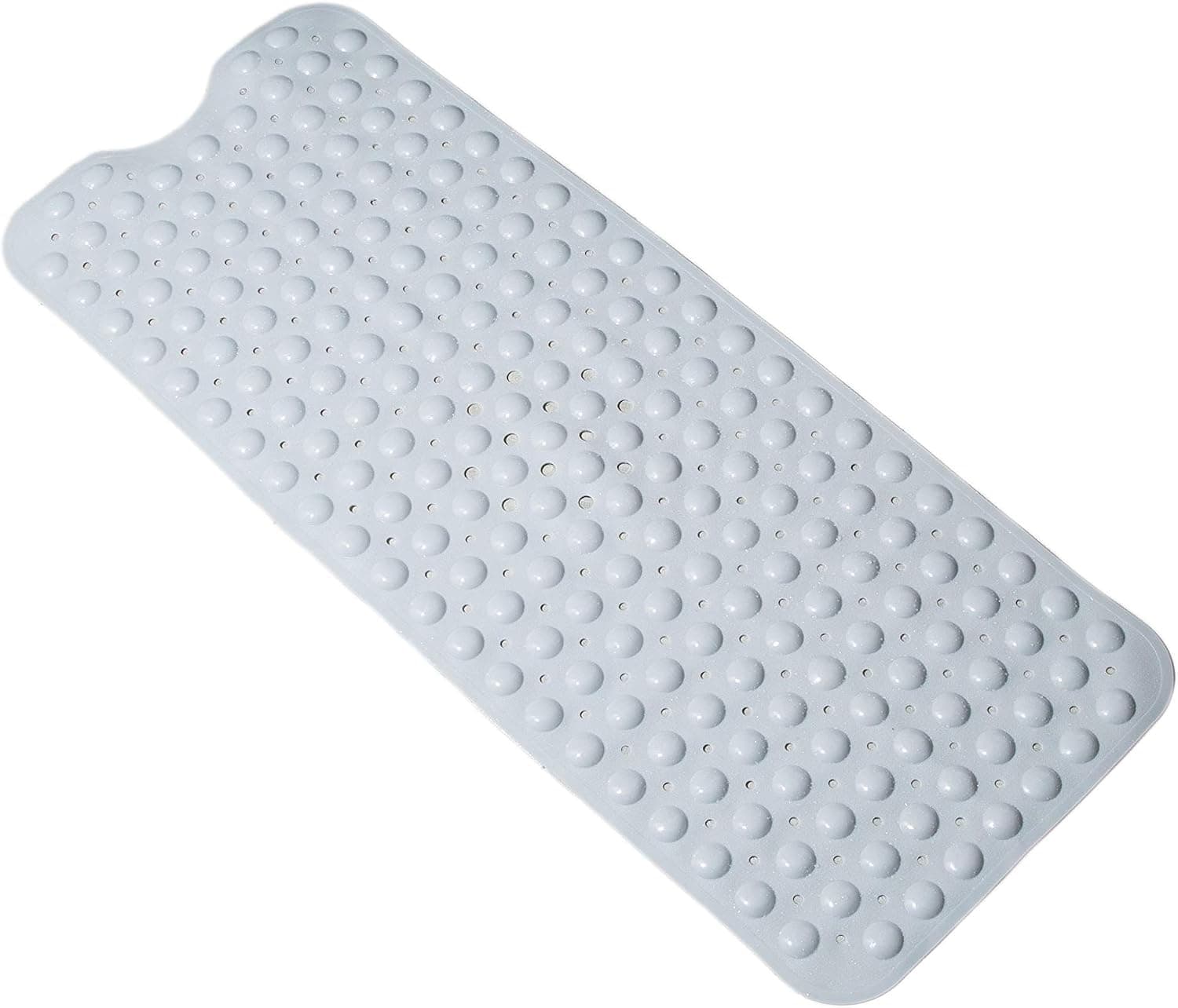 RED CORAL Bath Mat, Machine Washable, Latex,39X16in,Extra Long,Bathtub Mat with Drain Hole, XL Bathroom Shower Mat(Gray)