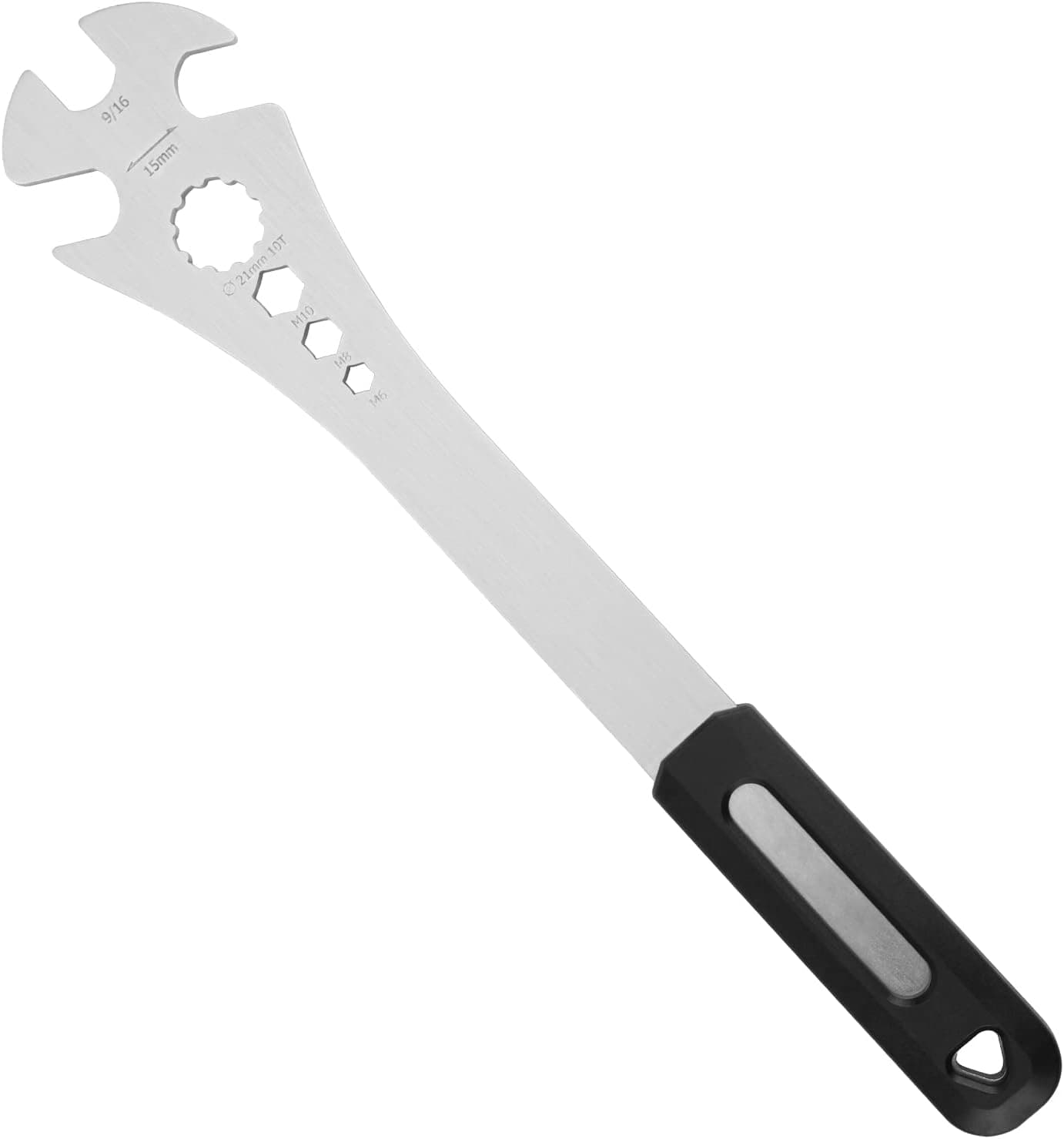 Oumers Bike Pedal Wrench, Bicycle Pedal Removal Spanner with Extra Long Handle, Multi-use 15mm,9/16 Pedal Removal Tool and 10mm/8mm/6mm Hexagon Hole
