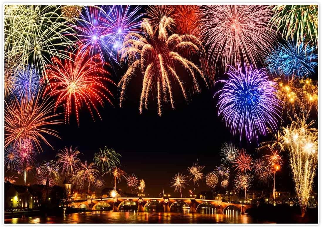 Allenjoy 7x5ft New Year Backdrop Annual Countdown NYE Shining Bokeh Fireworks Family Party Supplies Holiday Festival Decorations Celebration Photoshoot Props Photography Background Favors Booth Banner