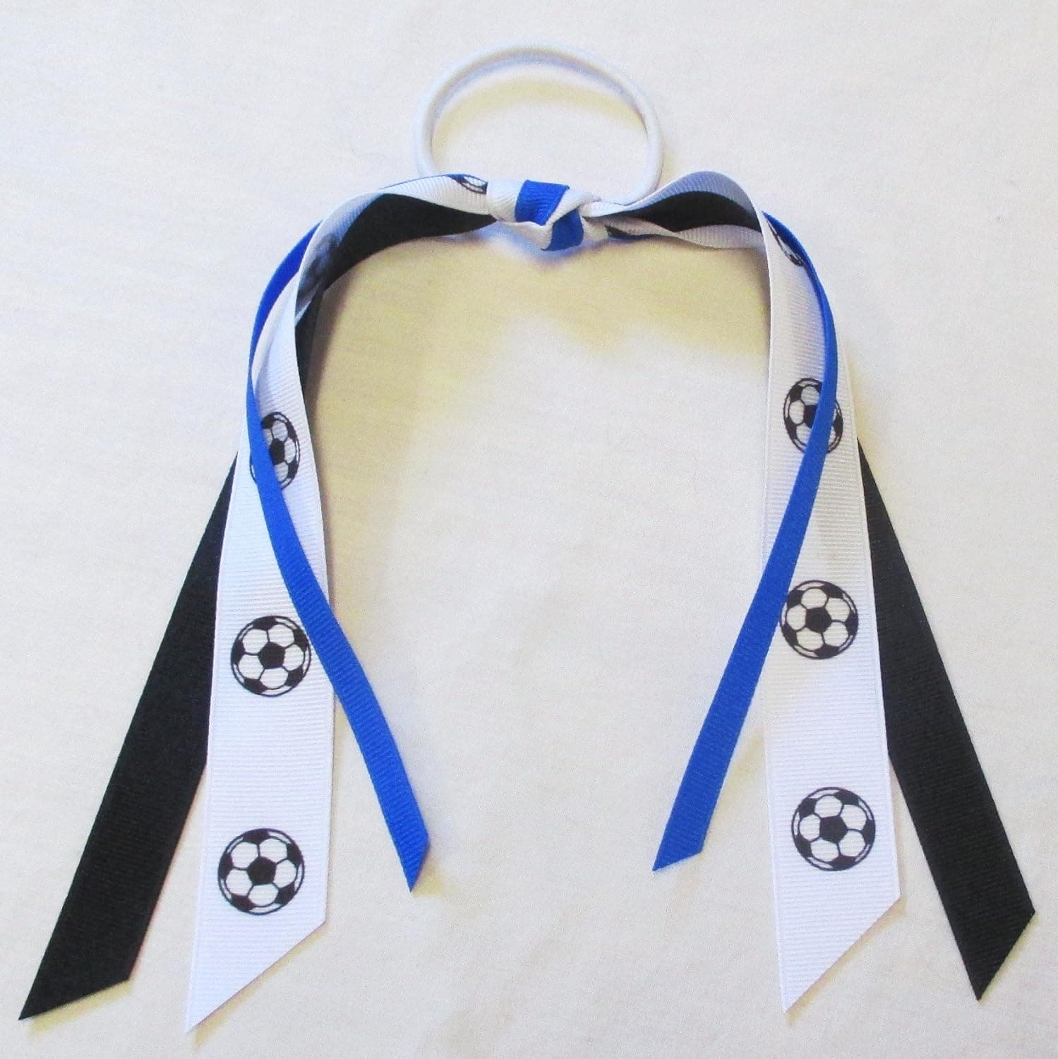 Sublimation Specialties Soccer Hair Bow Ribbon Scrunchie - Made in The USA
