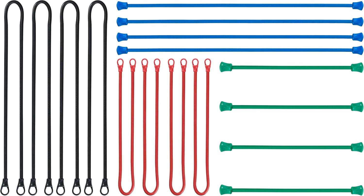 Tipu Reusable Rubber Twist Ties, 16 Pack: 24"(4-Pack)/18"(4-Pack)/12"(4-Pack)/6"(4-Pack), All Purpose Bendable Tie for Indoor and Outdoor, Assorted Colors and Sizes