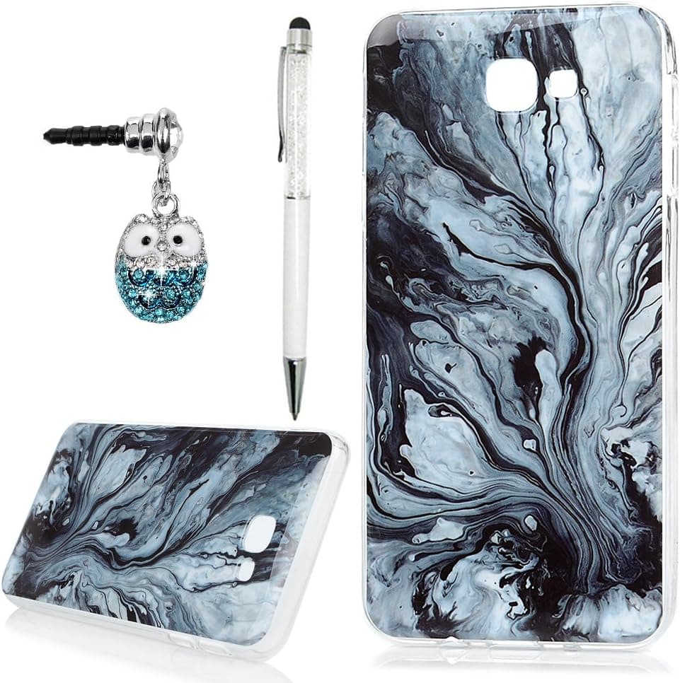 Galaxy J5 Prime Case, Galaxy On5 2016 Case, Marble Stone Texture Design Shockproof Slim Fit Anti-Scratch Protective Lightweight Soft TPU Back Cover Transparent Crystal Clear Rugged Bumper by YOKIRIN