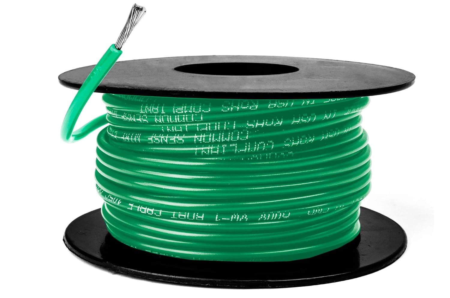 14 AWG UL 1426 (The Real Thing) Marine Wire -Tinned Copper Primary Boat Cable - 60 Feet - Green - Made in The USA