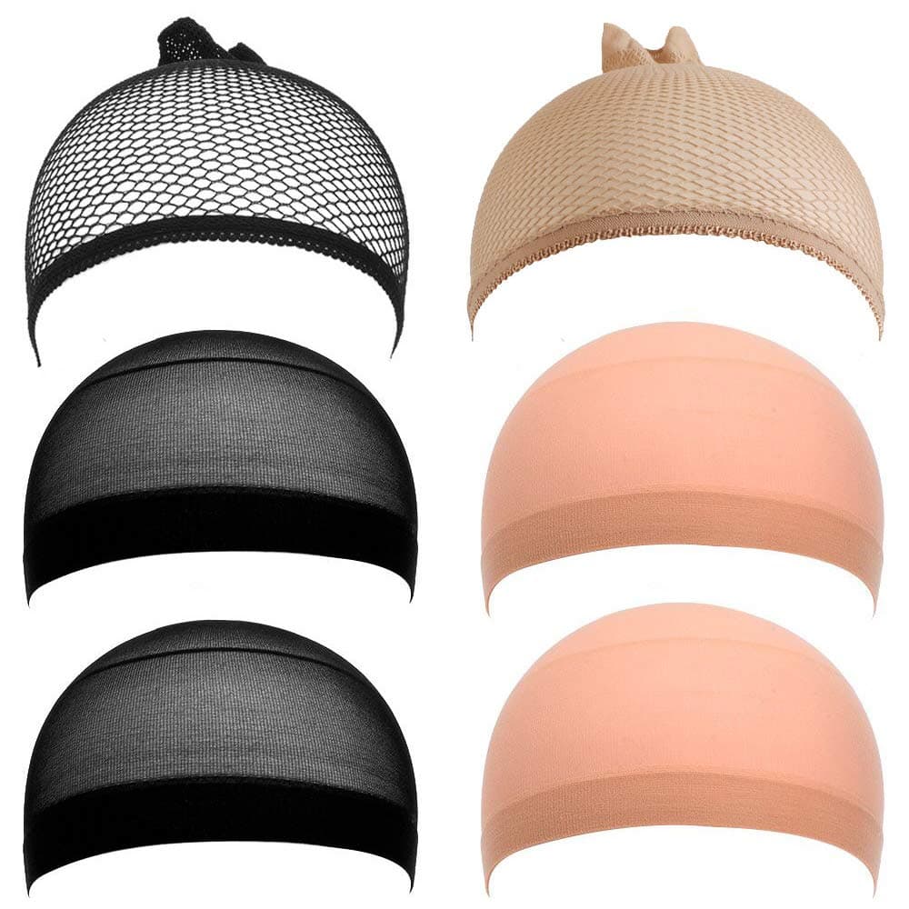 Akstore Mesh Wig Cap Net Natural Nylon Wig Caps (Black, Beige and Flesh Color)