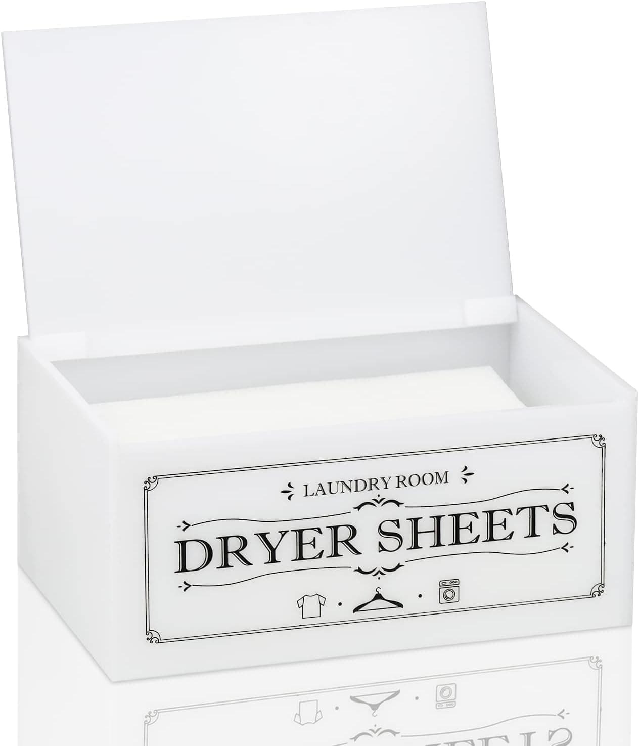 Acrylic Laundry Dryer Sheets Holder Fabric Softener Dispenser with Lid for Laundry Room Decor, Clear Fabric Softener Sheets Container Box Laundry Organization and Storage