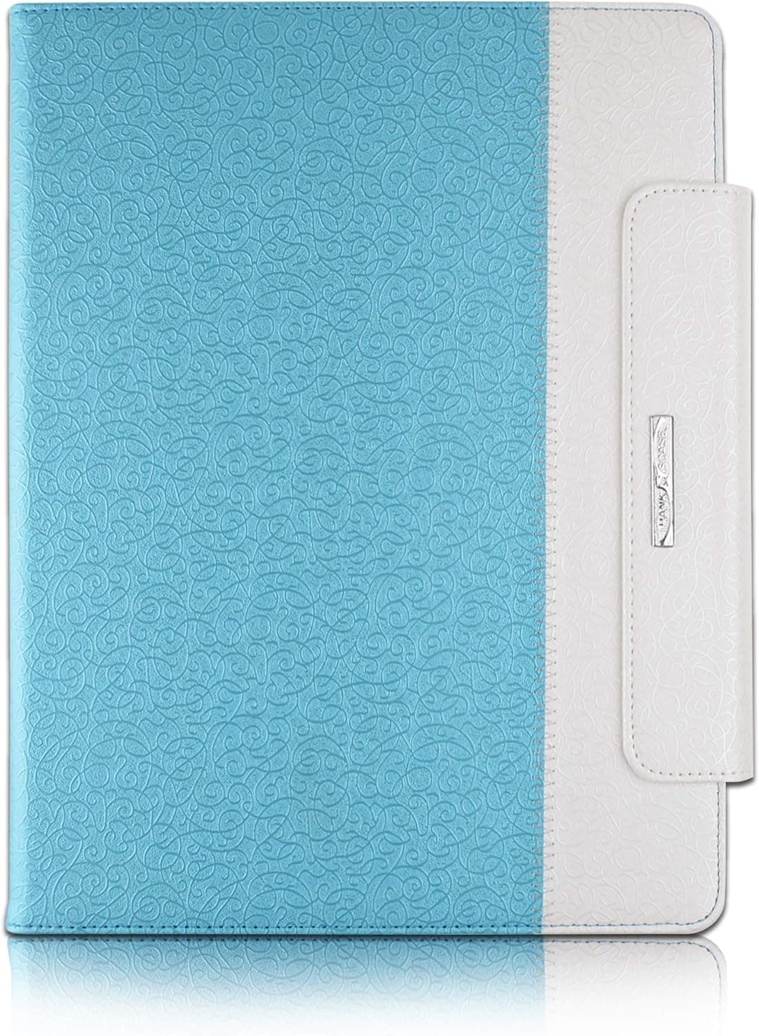 Thankscase Case Compatible for iPad Pro 12.9 2018 Release, 360 Degree Rotating Stand Case Cover with Pencil Holder, Wallet Pocket, Hand Strap (Teal Blue)
