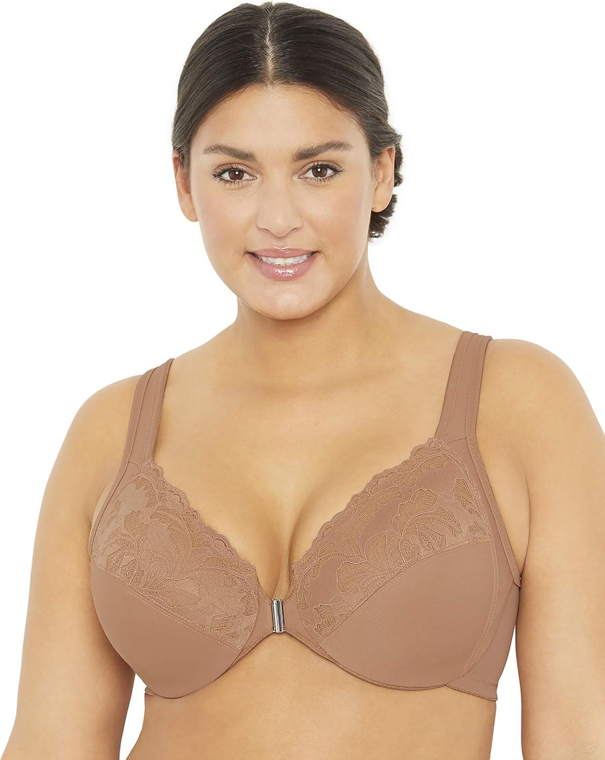 MxG - a Mae and Glamorise Collaboration - Women's Front Close Full Figure Plus Size Lace Underwire Bra