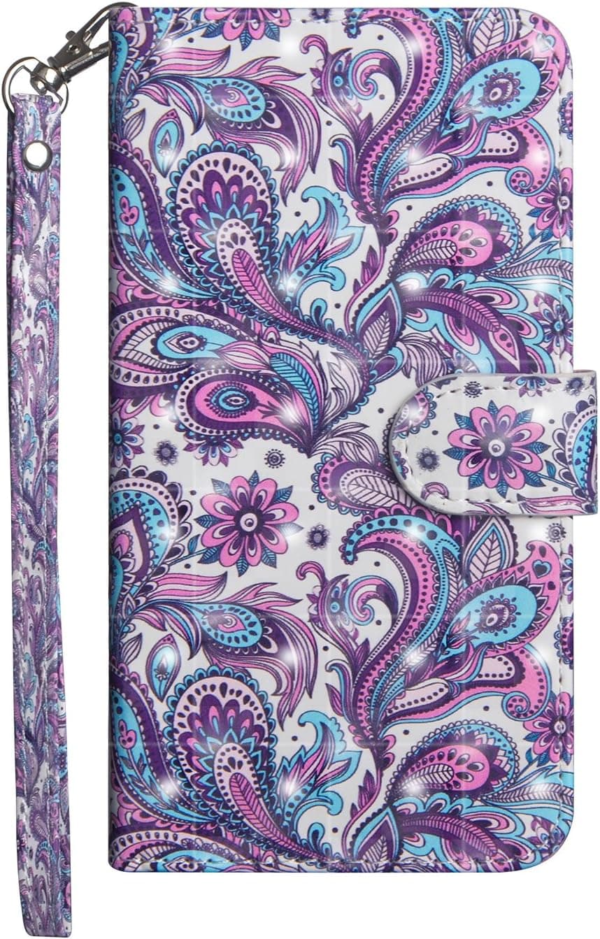 StarCity Huawei Y7 2019 Case, [Kickstand Feature] 3D Folio Flip Wallet Case with Wrist Strap/Card Slots/Side Pocket for Huawei Y7 2019 / Y7 Pro (2019) / Y7 Prime 2019 (Flower Blossom)