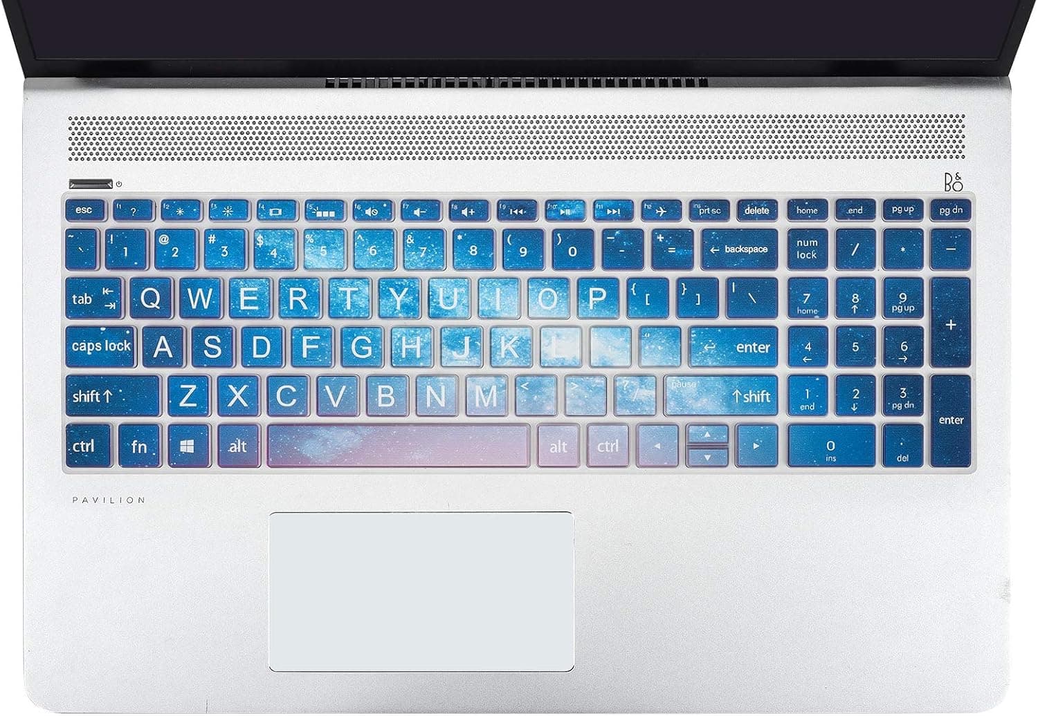 MDOEMTA Keyboard Cover for 2020 HP 15.6inch Laptop,HP Pavilion x360 15.6,HP 15-bw 15-bs 15-cb 15-cc 15-cd 15-cs 15-cw 15-da 15-dy 15-dw 15-ef 15-ec 15-gwHP Envy 17t 17-BS 17-by by1053dx(Galaxy)