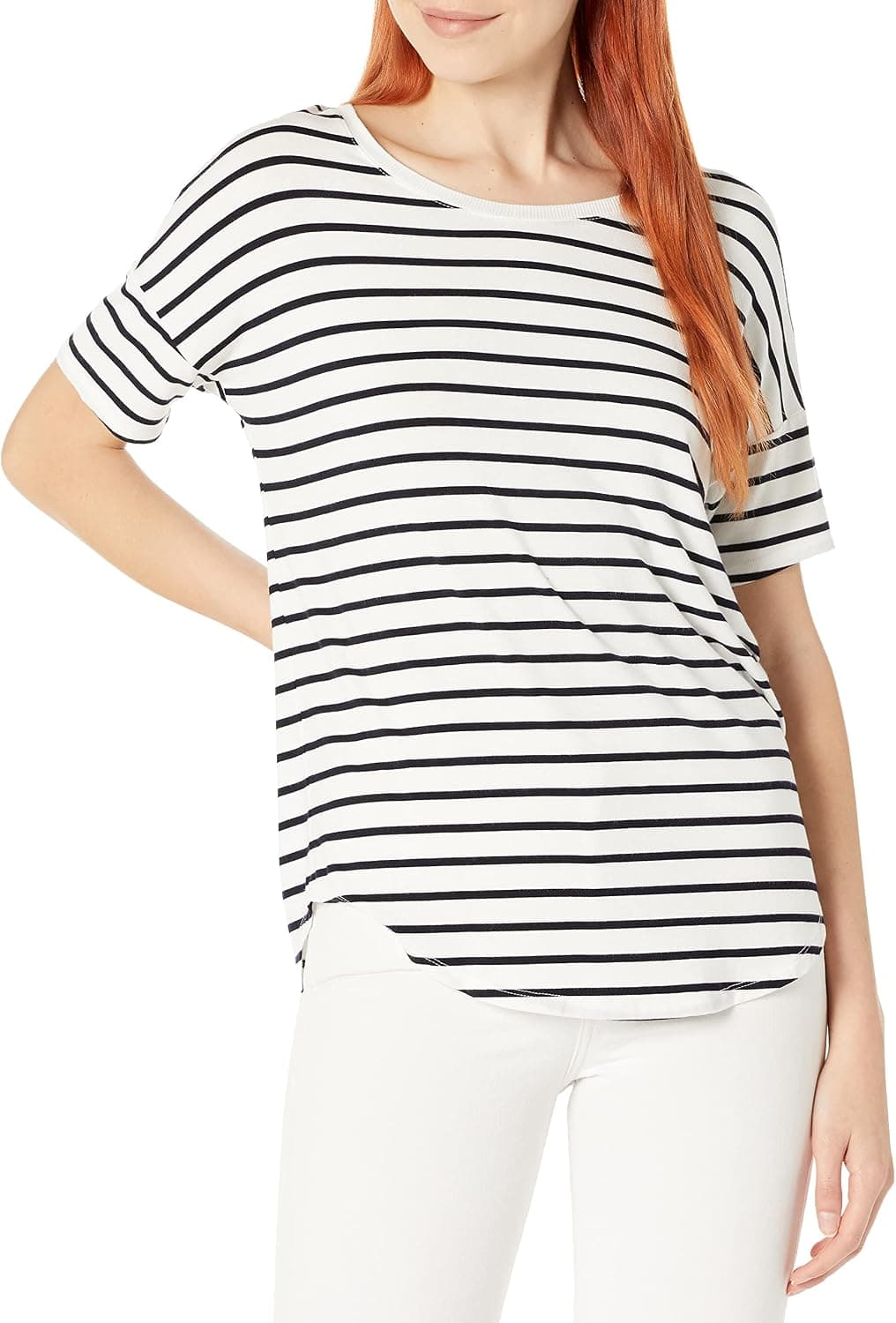 Daily Ritual Women's Jersey Relaxed-Fit Short-Sleeve Drop-Shoulder Scoopneck T-Shirt