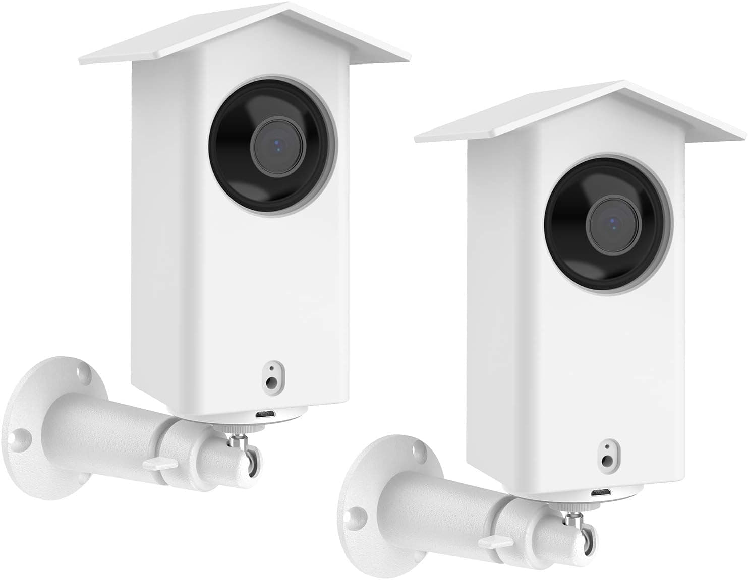 Aobelieve Outdoor Wall Mount and Silicone Birdhouse Cover for Wyze Cam Pan, White, 2-Pack