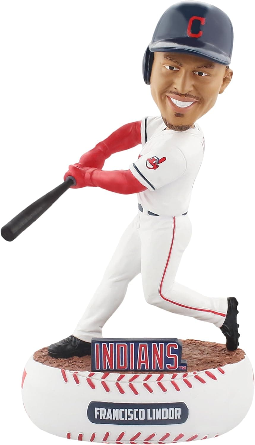 FOCO MLB Cleveland Indians Unisex Baller BOBBLEBALLER Bobble, Team Color, One Size