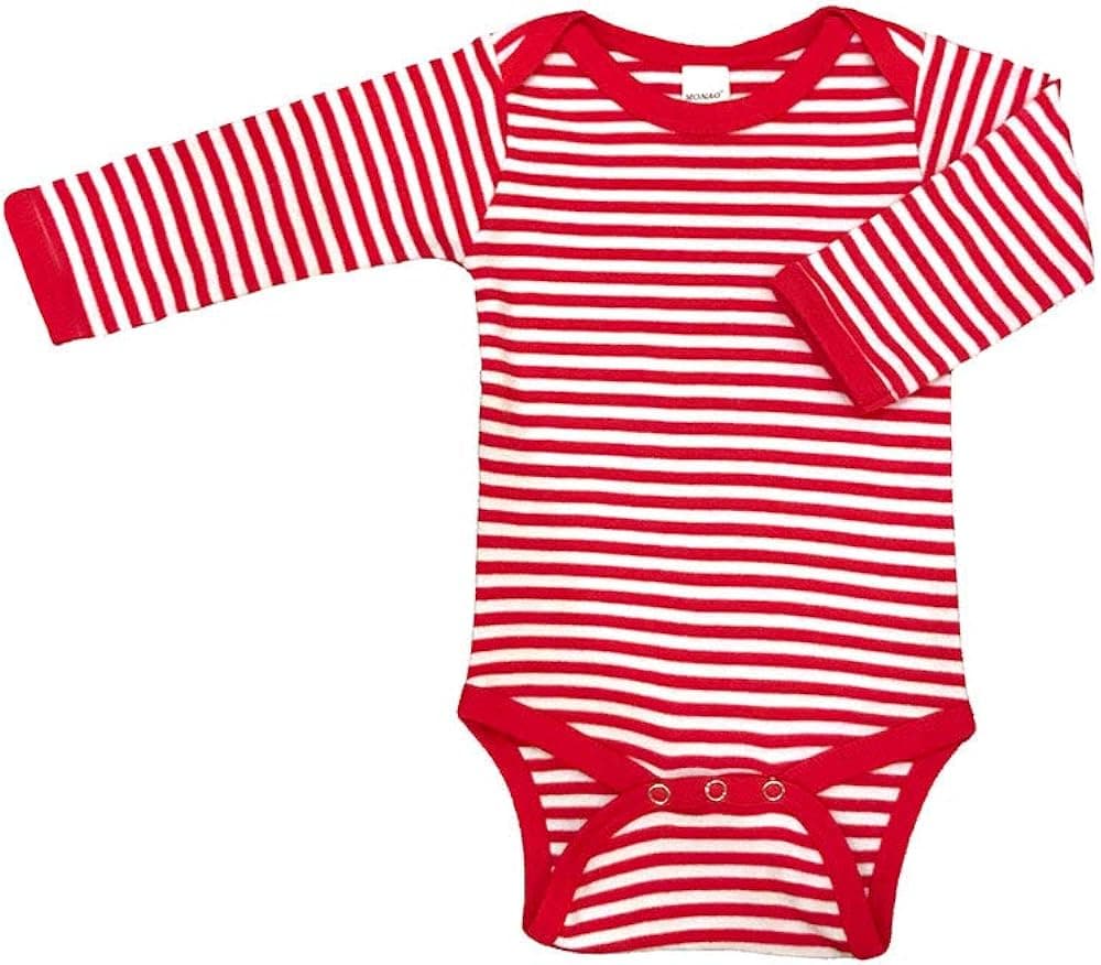 Monag Long Sleeve Striped Baby Bodysuit