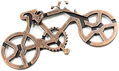 SHUYUE Bicycle Metal Puzzle Lock IQ Test Mind Game Toys Brain Teaser Metal Puzzles Magic Trick Toy Metal IQ Puzzle for Kids and Adults