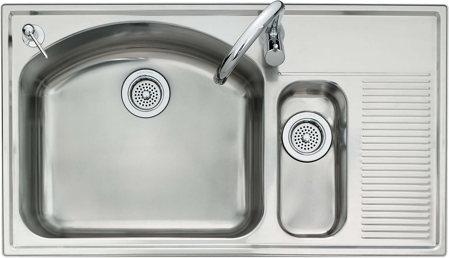 American Standard 7510.103.075 Culinaire 39-Inch Dual Level Kitchen Sink with Drain Board in Stainless Steel