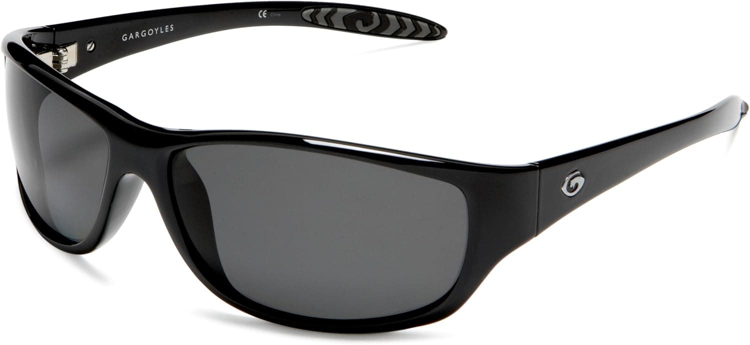 Gargoyles Men's Fabricator Resin Polarized Sunglasses,Black Frame/Smoke Lens,one size