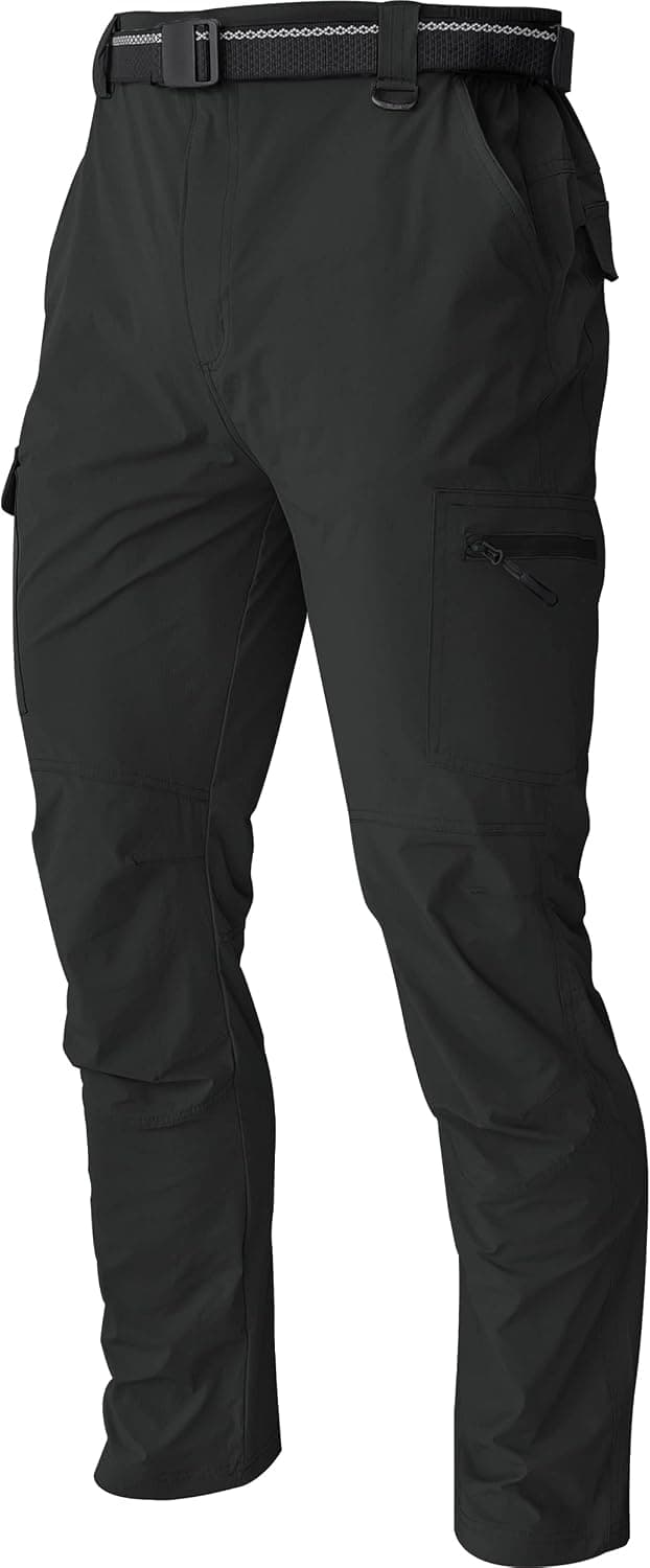 Men's Cargo Work Hiking Pants Lightweight Water Resistant Quick Dry Fishing Travel Camping Outdoor Breathable Multi Pockets