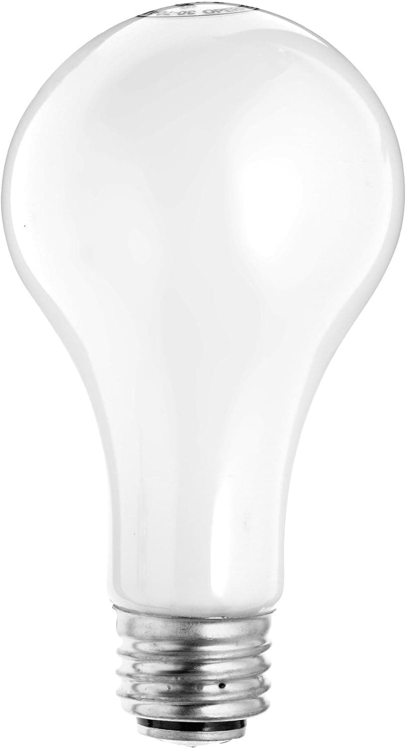 Satco 50/150A/HAL Halogen 3-Way, 50/100/150W E26 A21, White Bulb