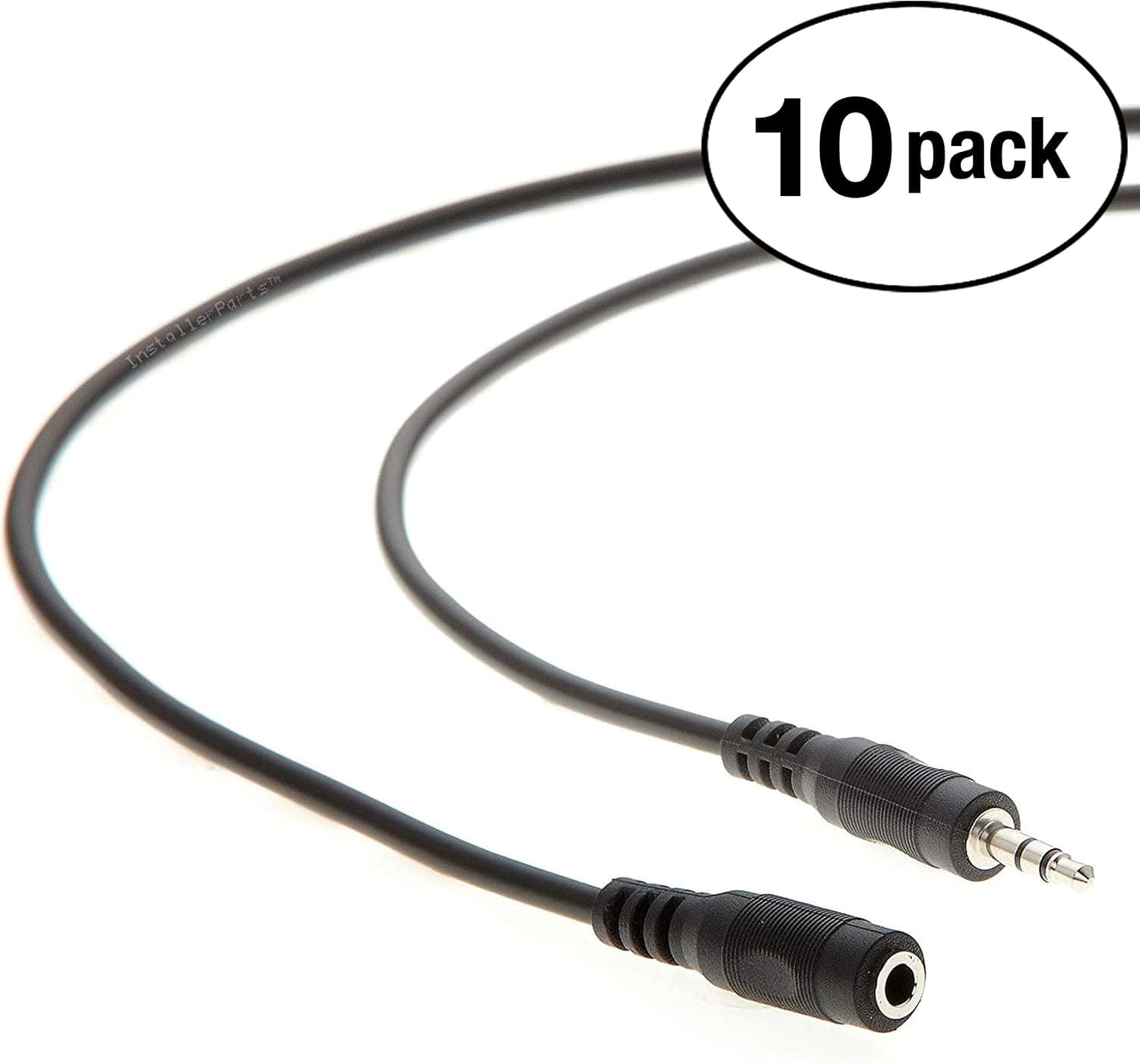 InstallerParts (10 Pack 3.5mm Male to Female Audio Extension Cable (6FT) - Compatible with iPhone, Android, Mac, PC, iPad and More!
