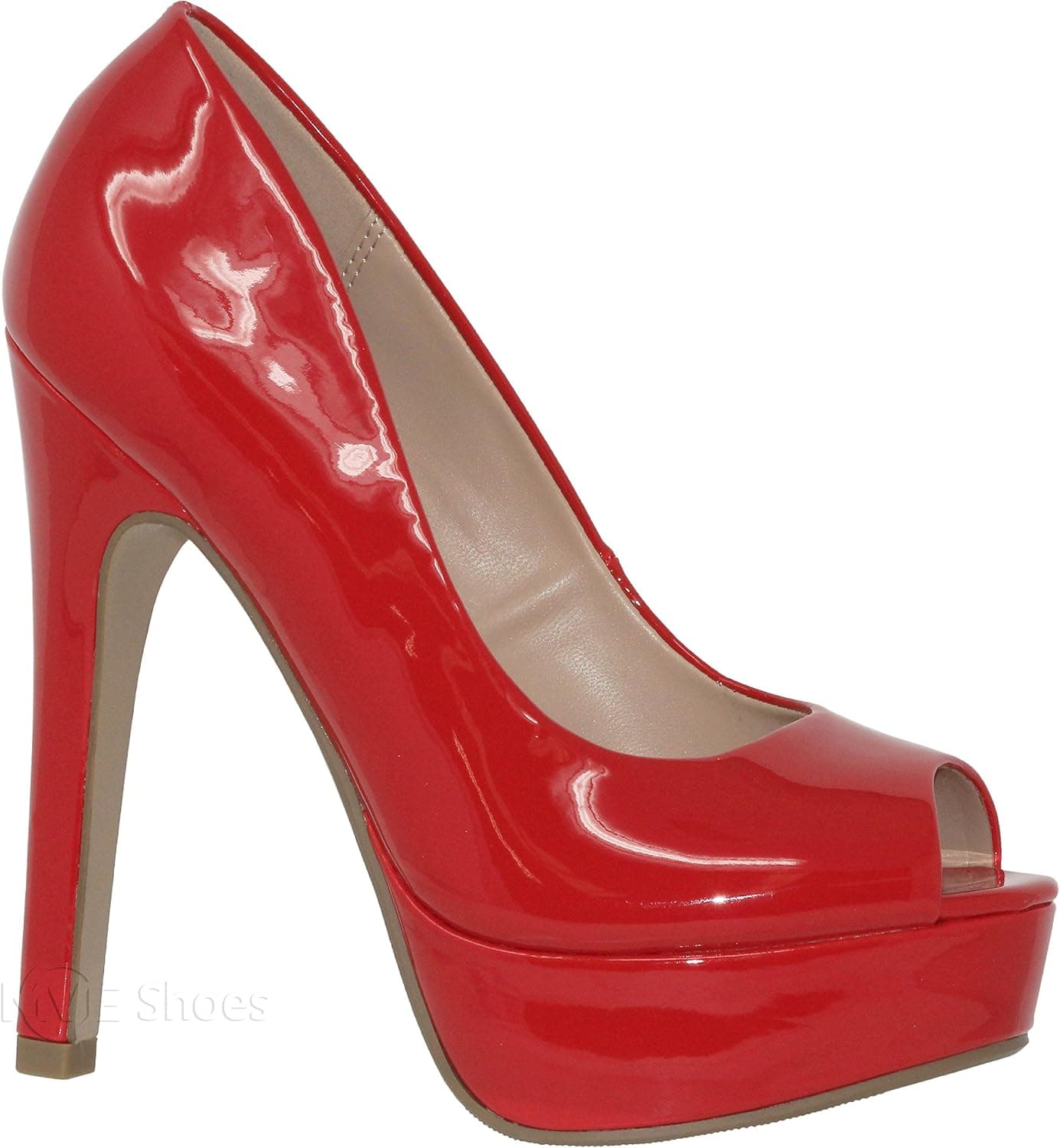 MVE Shoes Women's Peep Toe Stiletto Heel Platform Shoes - Pumps Platform Thin High Heel - Slip On Party Dress Shoes