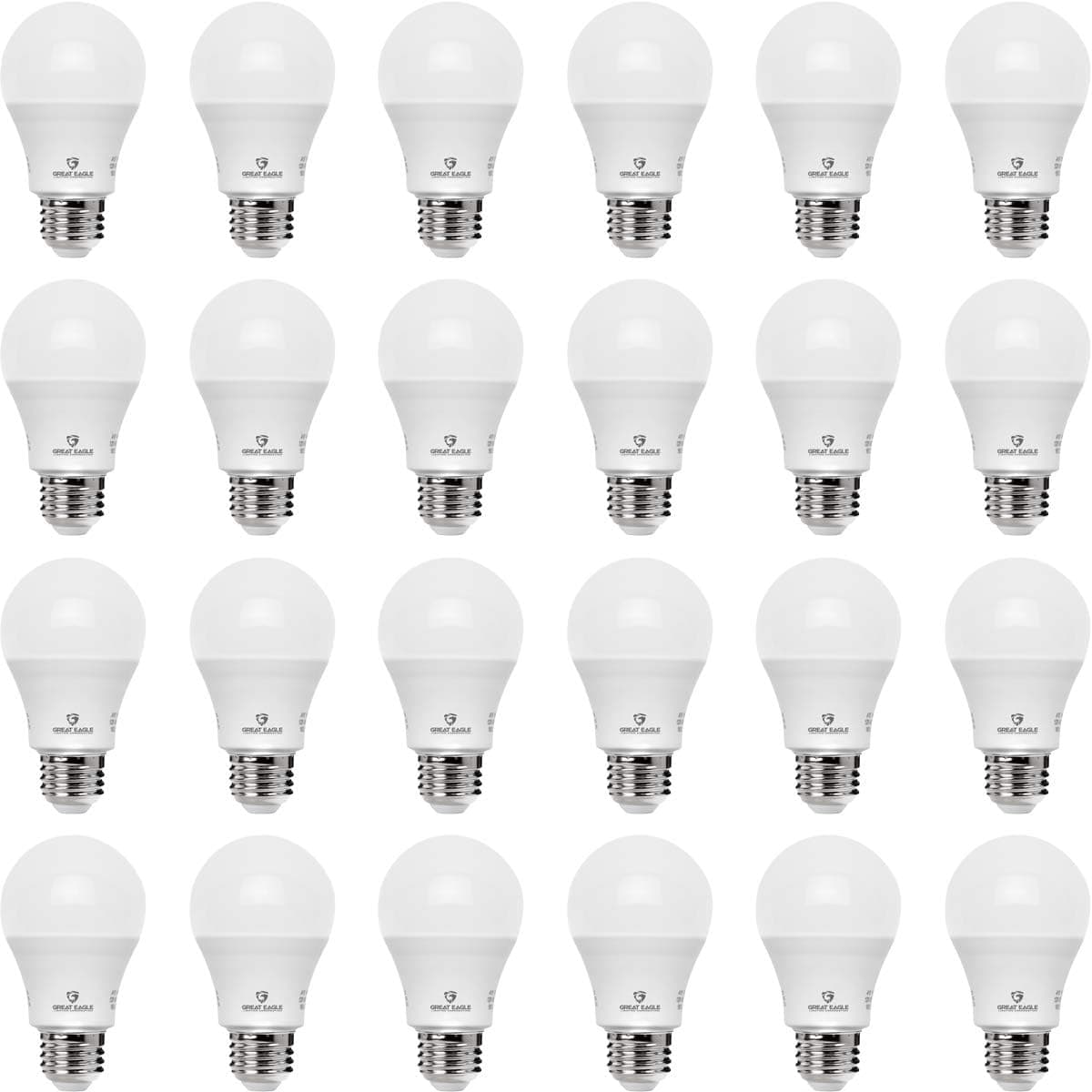 Great Eagle A19 LED Light Bulb, 9W (60W Equivalent), UL Listed, 5000K (Daylight), 750 Lumens, Non-dimmable, Standard Replacement (24-Pack)