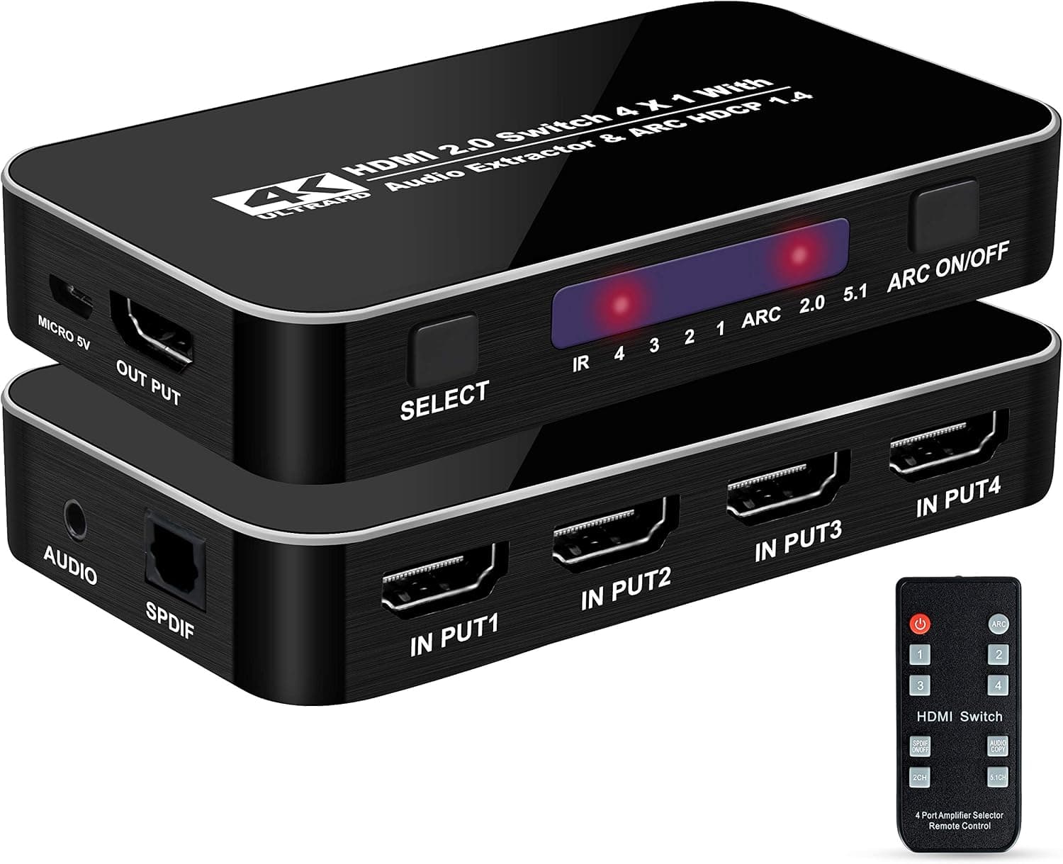 HDMI Switch (4x1 HDMI Switch Audio Extractor)