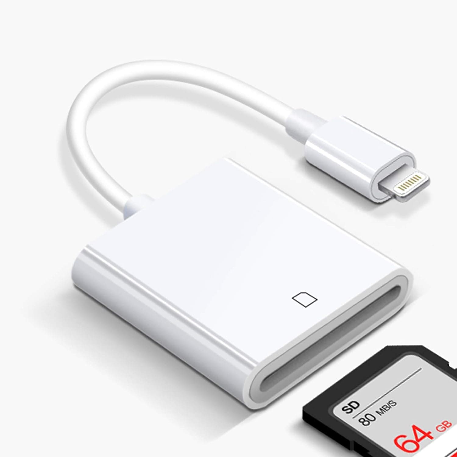 [Apple MFi Certified] Apple Lightning to SD Card Camera Reader Adapter for iPhone iPad(USB 3.0/2.0) DSLR Camera Trail Game Camera Card Viewer Reader for iPhone 12 Mini,No APP Needed-Plug and Play