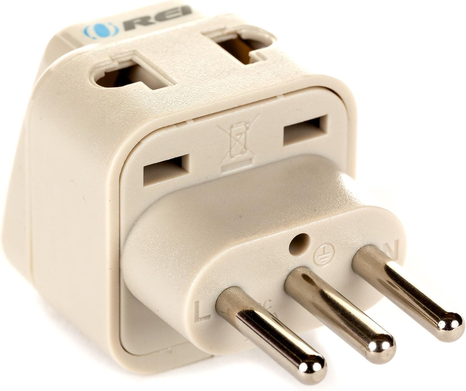 OREI Grounded Universal 2 in 1 Plug Adapter Type L for Italy, Uruguay & more - CE Certified - RoHS Compliant WP-L-GN