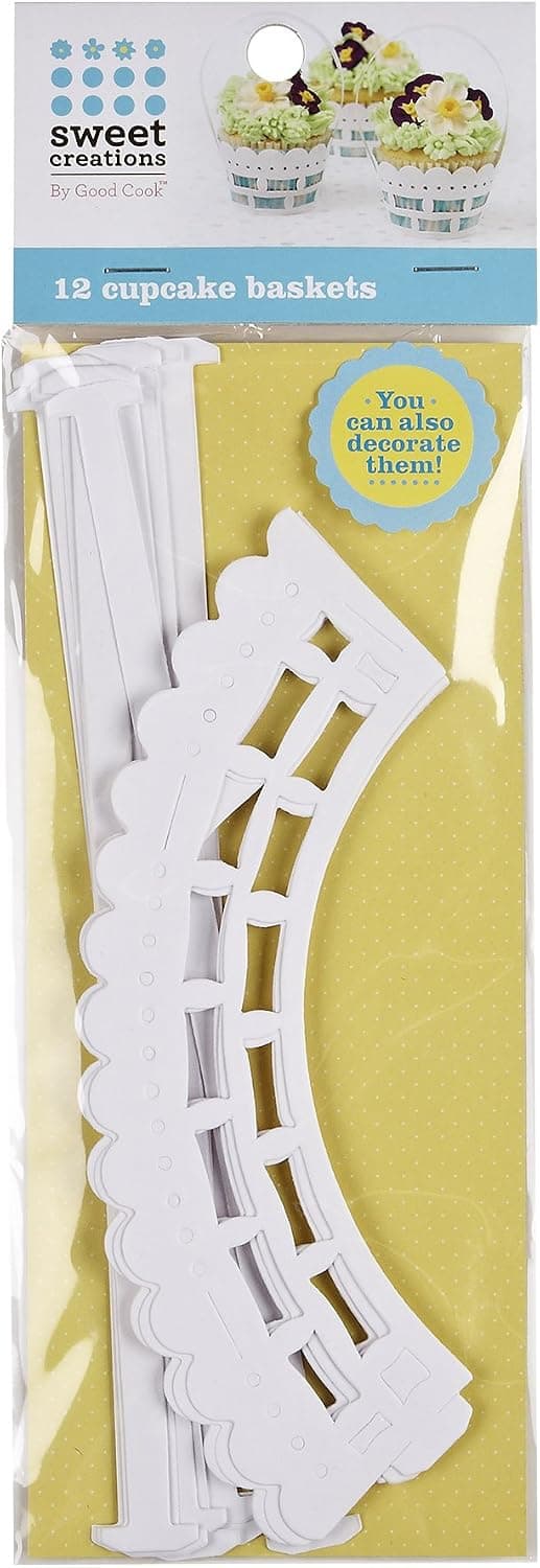 Sweet Creations 12 Count Easter Baking Cupcake Basket Wrap, White, White