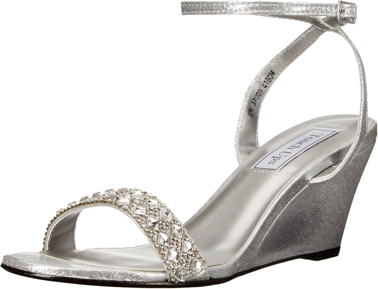 Touch Ups Women's Carter Wedge Sandal, Silver, 8.5 M US