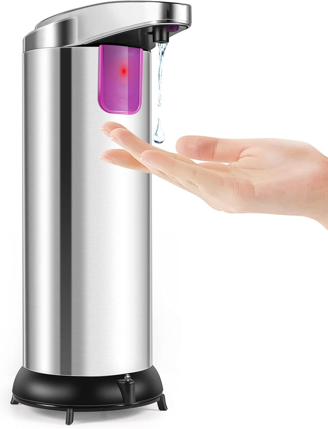 Safe2m Automatic Soap Dispenser, Touchless Soap Dispenser, Infrared Waterproof Base Stainless Steel Hand Sanitizer Soap Dispenser, Liquid Soap Dispenser for Bathroom Kitchen Hotel Restaurant