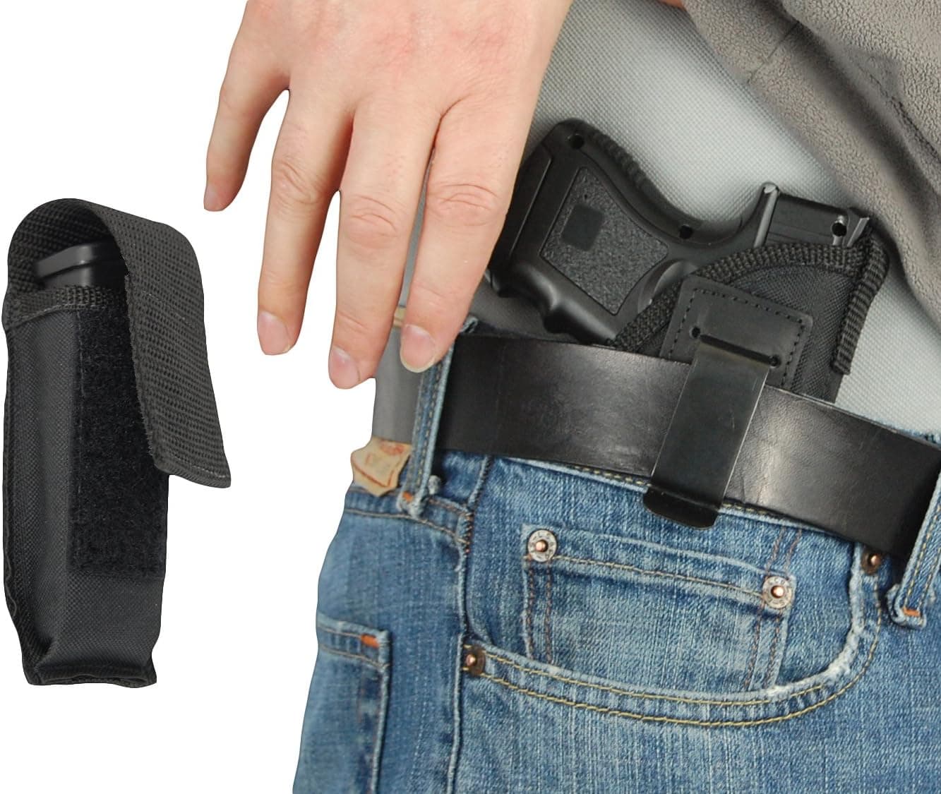 Barsony New IWB Holster + Single Magazine Pouch for Compact, Sub-Compact 9mm 40 45