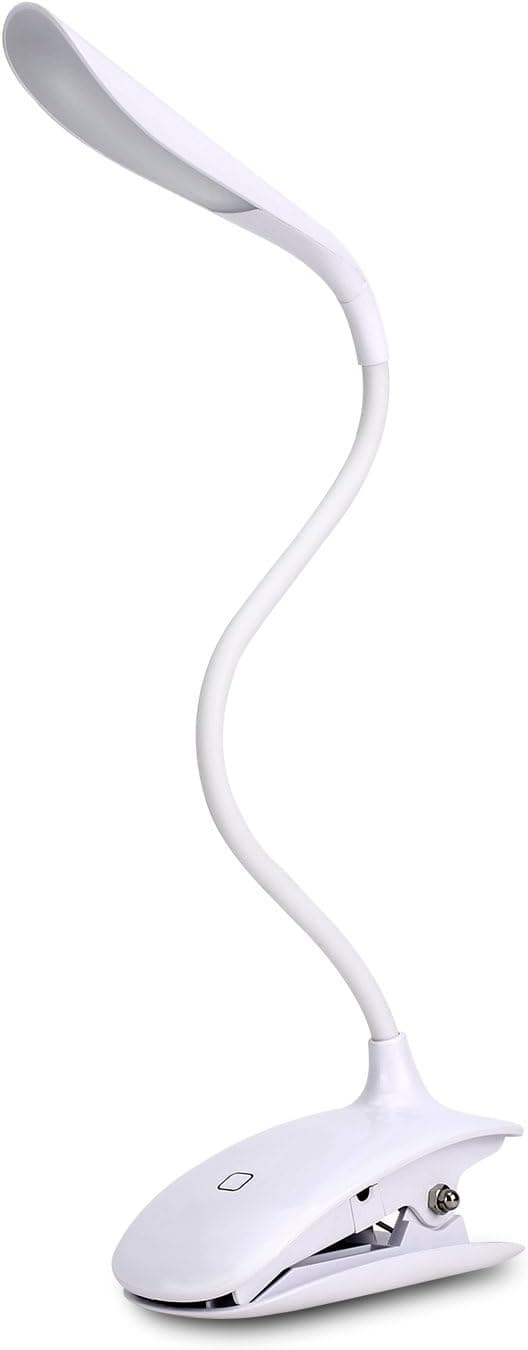 Clip Desk Lamp, Ukelove 3-Modes LED Book Lights Easy Touch Control Dimmable Rechargeable Clamp With Flexible Neck and 14 White LEDs For Daily Reading,Lighjting,Bright Bisdes Light