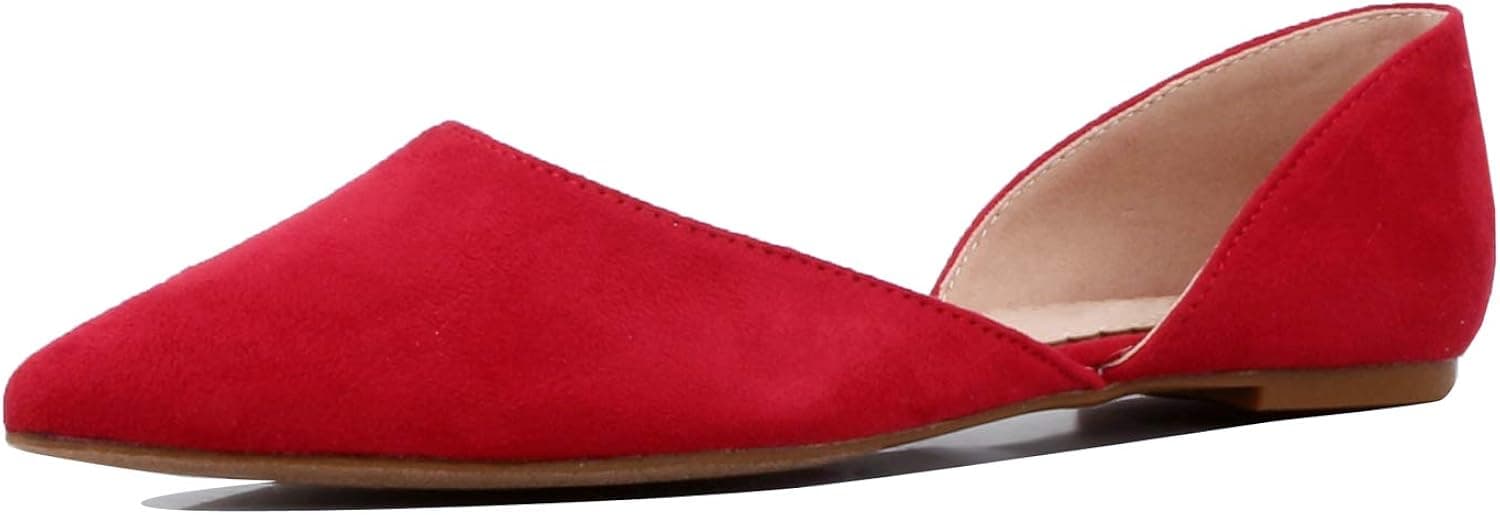 Guilty Heart Womens D'Orsay Almond Pointed Toe Slip On Casual Flats