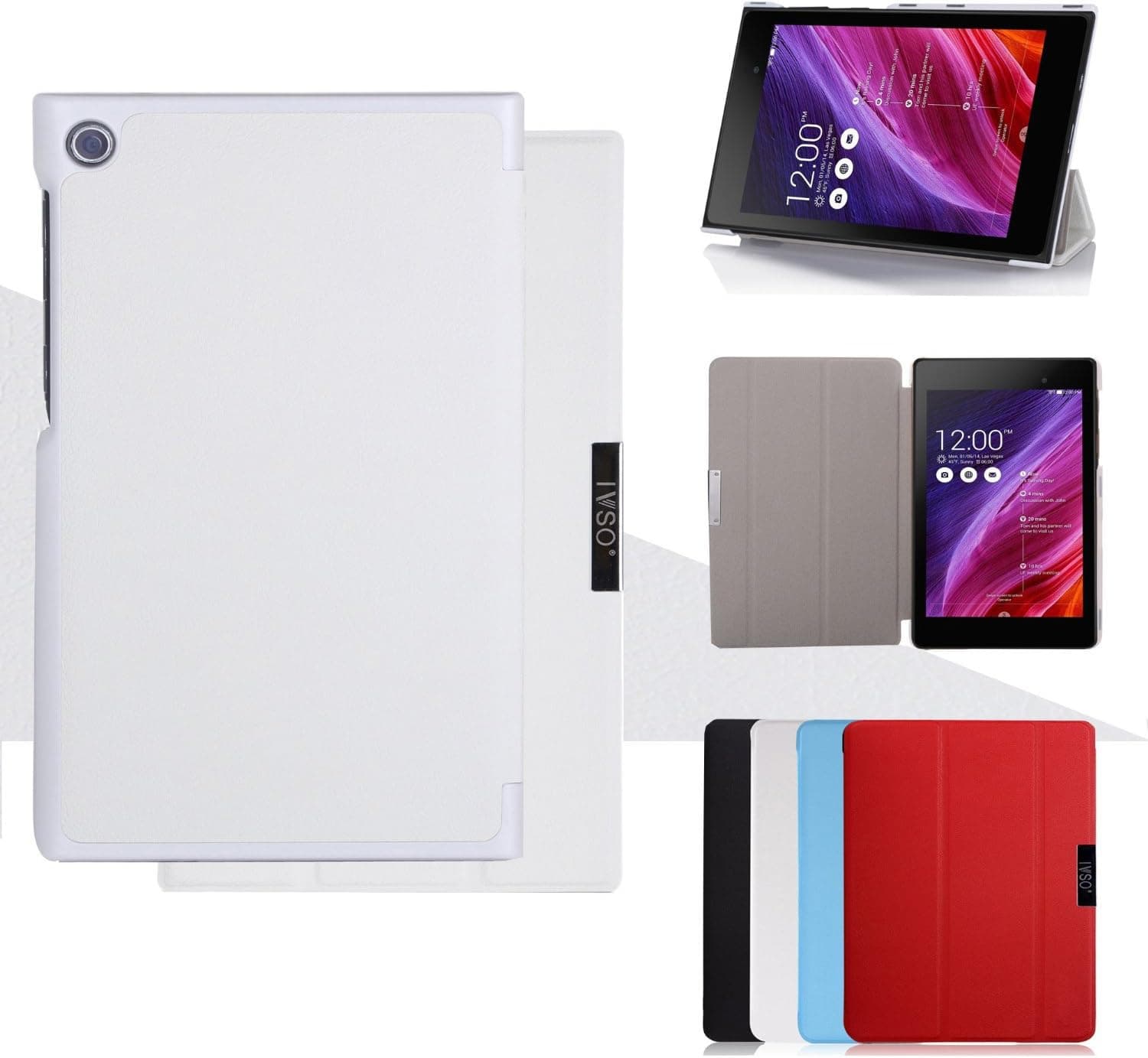 IVSO ASUS Memo Pad 7 ME572C / ME572CL Ultra Lightweight Slim Smart Cover Case with Auto Sleep/Wake Function--will only fit ASUS Memo Pad 7 ME572C / ME572CL Tablet (White)