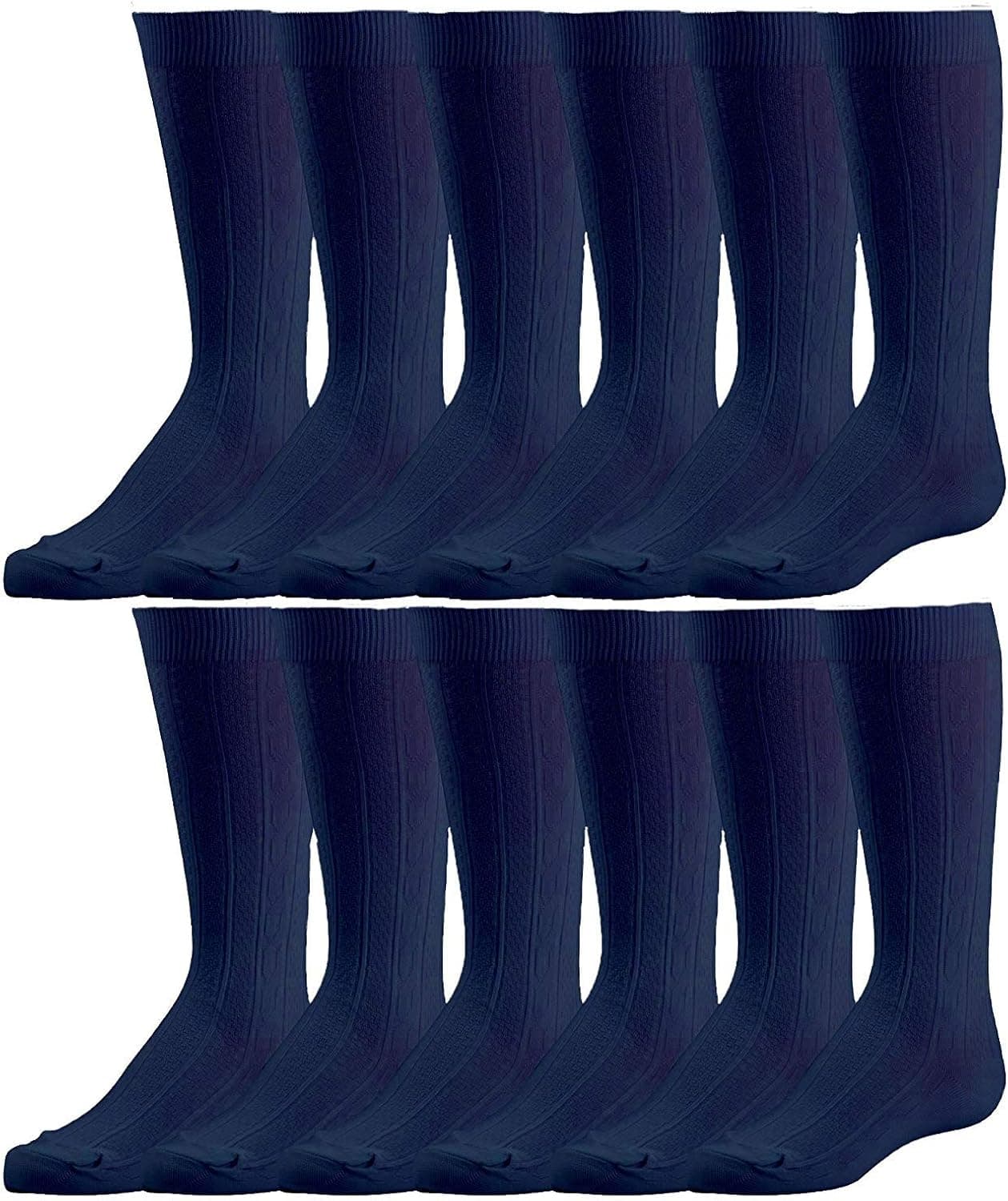 Yacht & Smith Bulk Pack Girls Fancy Cable Knit Knee High Socks, Solid Colors, Uniform Socks