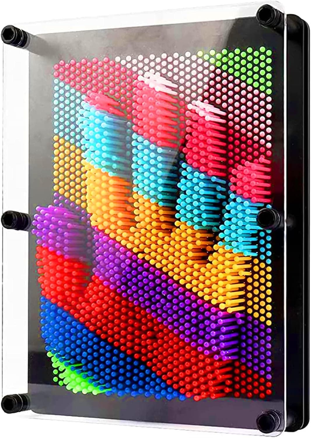 VILLPORT 3D Pin Art Toy, Colorful Plastic Pin Art Board Large Size 8 x 6 in, Classic Desktop Novelty Sculpture Impression Needle Art Toy for Kids
