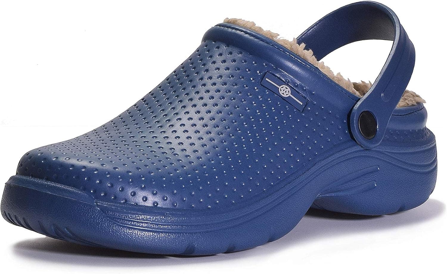 Lined Clogs Waterproof Winter Slippers Men Women House Shoes Warm Garden Shoes Fuzzy Fluffy Furry Lining Anti-Skid Slip on Indoor Outdoor Mules Deep Blue