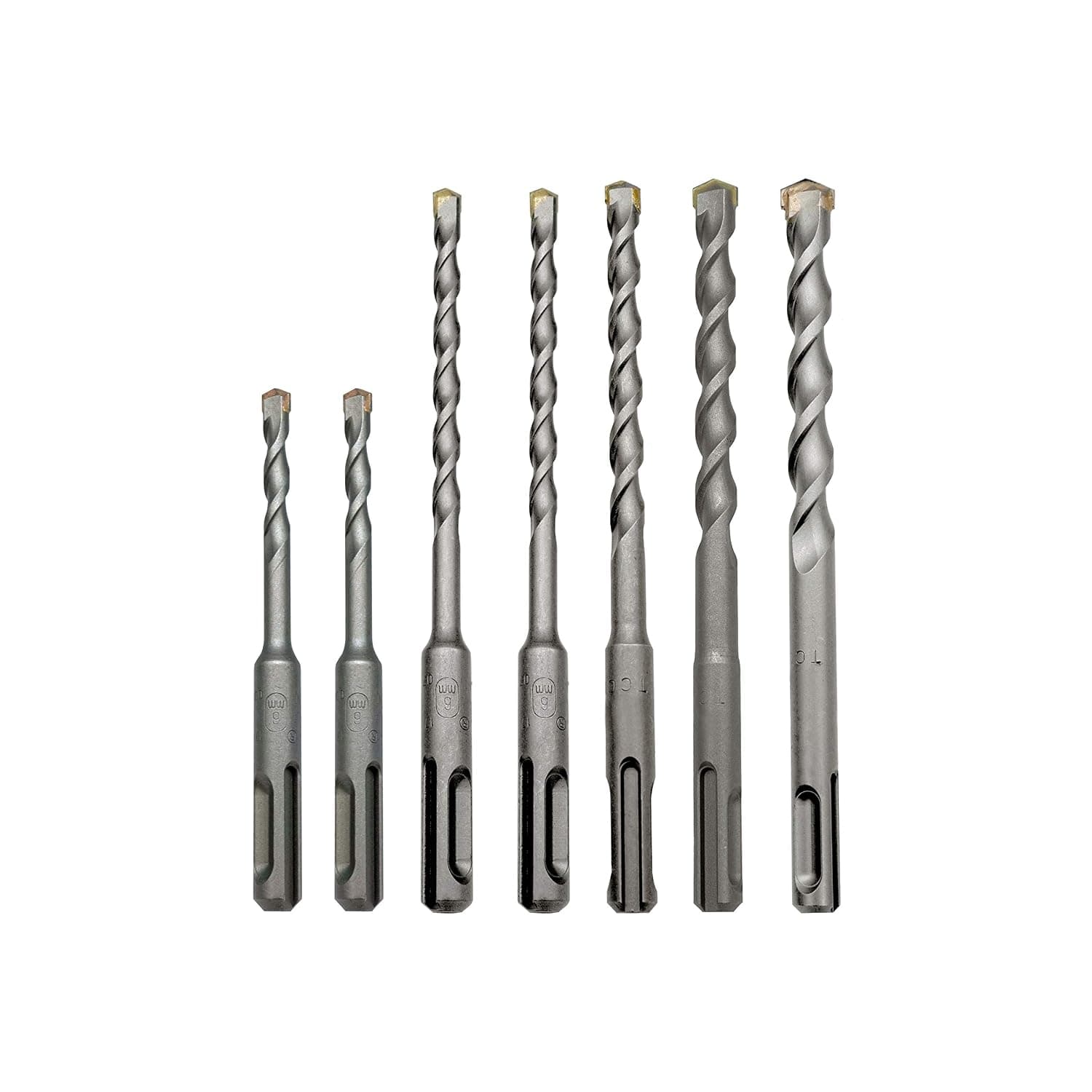 Gazeto SDS-Plus Drill Bit, 7-Piece Rotary Hammer Drill Bit Set