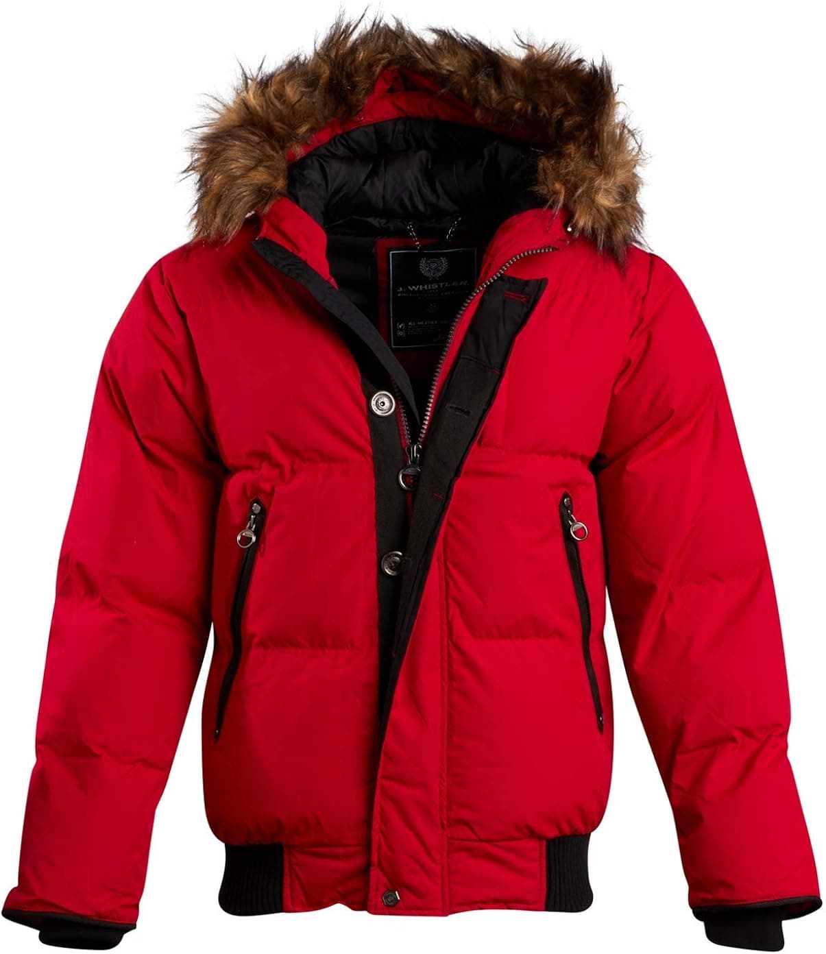 J. Whistler Men's Quilted Insulated Puffer Jacket with Hood
