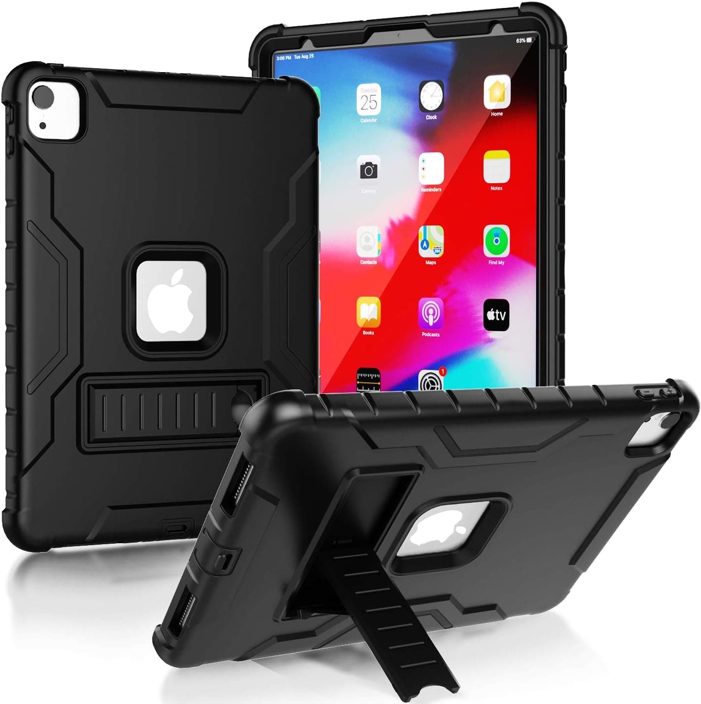 LTROP iPad Pro 11 Case 2020, iPad Pro 11 Case 2018, iPad Pro 11 Case, Built-in Screen Protector Full-Body Rugged Protective Cover Case for iPad Pro 11inch 2020(2nd Gen)/2018(1st Generation), Black