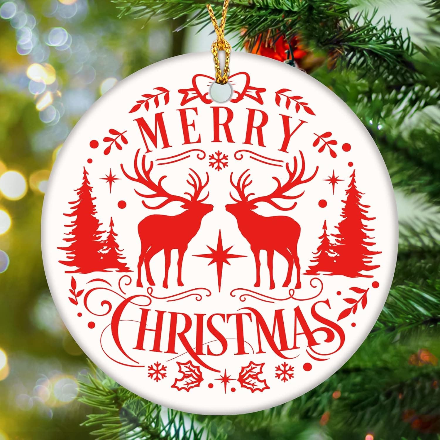 2022 Christmas Ornaments, Christmas Tree Decorations, Red Christmas Ornaments, Merry Christmas Outdoor Indoor Ornaments Xmas Tree Hangings.