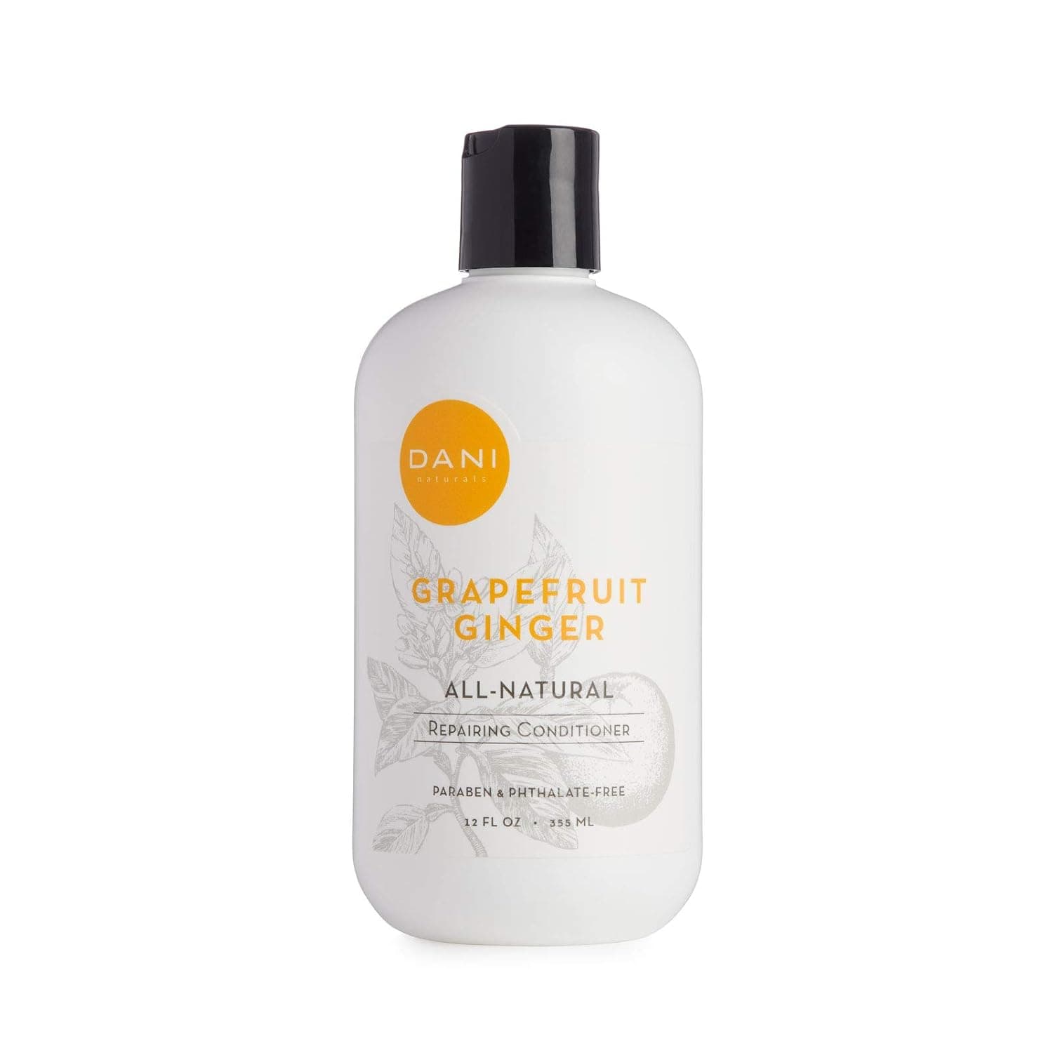 DANI Natural Nourishing Conditioner Naturals - Organic Ingredients Hydrate & Strengthen Hair - Sulfate, Phthalate & Paraben Free - Vegan & Cruelty Free - 12 Ounces (Grapefruit Ginger)