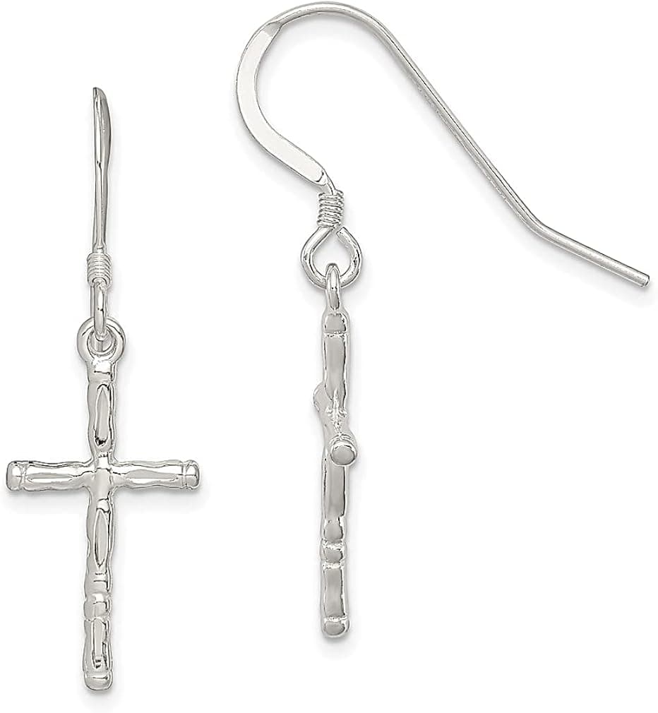 925 Sterling Silver Cross Dangle Earrings Drop Religious Fine Jewelry For Women Gifts For Her