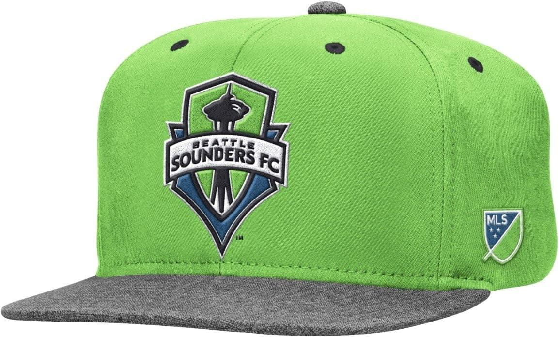 adidas Seattle Sounders MLS Authentic Flat Brim Team Snap Back Hat