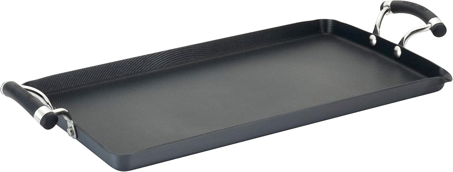 Circulon Acclaim Hard Anodized Nonstick Griddle Pan/Flat Grill, 18 Inch x 10 Inch, Black